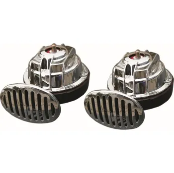 Houkačka Šnekové klaksony 12 V - chrom/černý