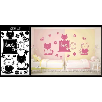 Samolepící dekorace Samolepka na zeď Kočky 17 (dekorace na zeď)