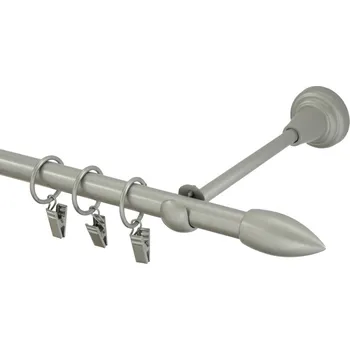 Garnýž kovová 200 cm jednořadá 16 špice matná stříbrná