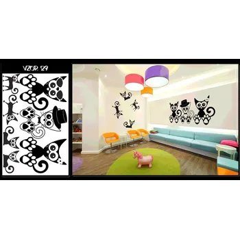 Samolepící dekorace Samolepka na zeď Kočky 29 (dekorace na zeď)