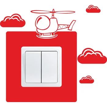 Samolepící dekorace Samolepka pod vypínač Vrtulník (samolepka na zeď)