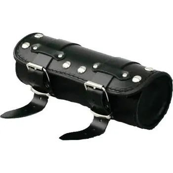 Zavazadlo na motocykl Kožená rolka na chopper UNI zdobená cvočky