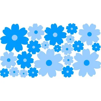 Samolepící dekorace Samolepka na zeď Květy modré 30 x 60 cm (dětská dekorace na zeď)