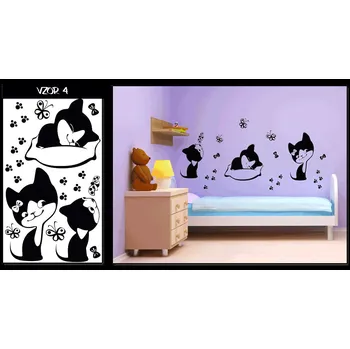 Samolepící dekorace Samolepka na zeď Kočky 4 (dekorace na zeď)