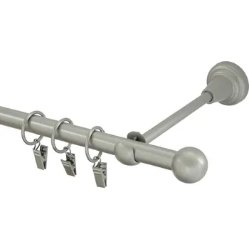 Garnýž kovová 200 cm jednořadá 16 koule matná stříbrná