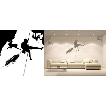 Samolepící dekorace Samolepka na zeď SPORT Horolezci 100 x 96 cm (dekorace na zeď)