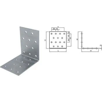 Úhloměr Koelner Rovnoramenný perforovaný úhelník Koelner D-KP D-KP-886 60×80×80 mm