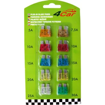 Autopojistky Pojistky ploché sada 10ks