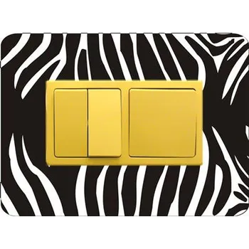 Samolepící dekorace Samolepka pod vypínač Zebra (dvojrámeček) (samolepka na zeď)