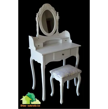 Toaletní stolek Toaletní stolek a židle se stříbrným potahem 02