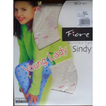 SINDY 02 40den-punčochové kalhoty Fiore ecri 128-134