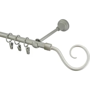 Garnýž kovová 200 cm jednořadá 16 hák matná stříbrná