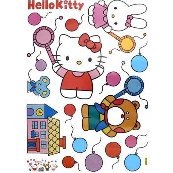 Samolepící dekorace Samolepka na zeď Hello Kitty 50 x 70 cm (dětská dekorace na zeď)