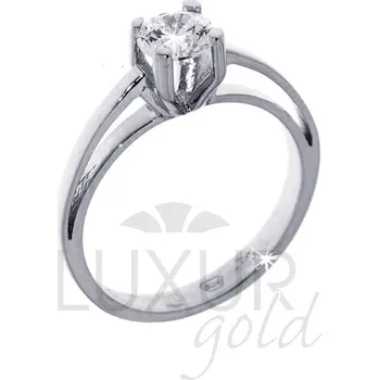 Prsten Klenoty Budín Zlatý zásnubní prsten bílé zlato se zirkonem 1261011-0-51-1 (Klenoty Budín Zlatý zásnubní prsten bílé zlato se zirkonem 1261011-0-51-1)