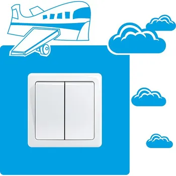 Samolepící dekorace Samolepka pod vypínač Letadlo (samolepka na zeď)