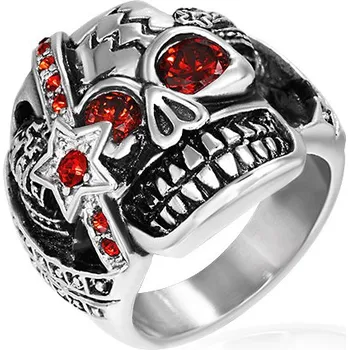 Prsten Dark Silver Prsten - Mafia Skull Chirurgická ocel