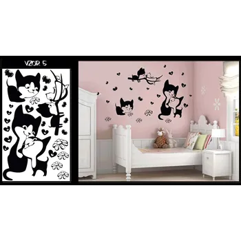 Samolepící dekorace Samolepka na zeď Kočky 5 (dekorace na zeď)