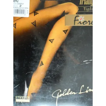 Dámské punčochy TRIANGLES 20den-punčochové kalhoty FIORE black-černé 2-S