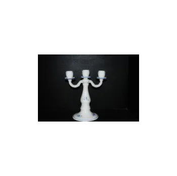 Svícen Český porcelán Svícen 3ramenný dekor pomněnky 25cm.