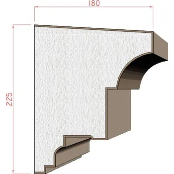 Stavební profil Dekora-Stuck Průběžná římsa 225x180mm