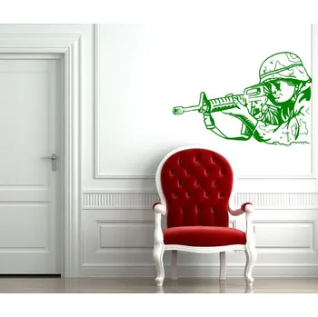 Samolepící dekorace Samolepka na zeď Voják při odstřelu (dekorace na zeď)