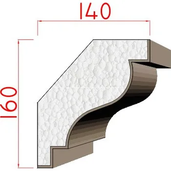 Stavební profil Dekora-Stuck Podstřešní římsa 160x140mm