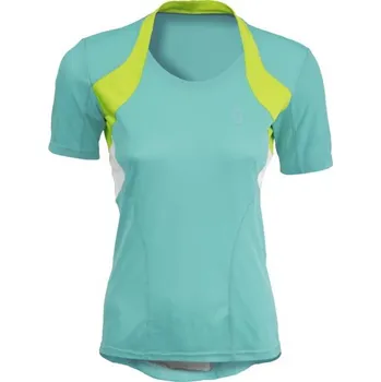 cyklistický dres Scott W´s Sky Top Shirt s/sl turquoise blue/lime green 228159