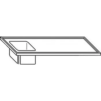 Nerezový dřez Výčepní deska 240x70x3,5cm 1x dřez 40x34x25cm vlevo