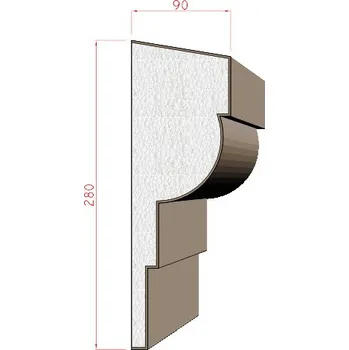 Stavební profil Dekora-Stuck Průběžná římsa 280x90mm