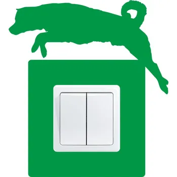 Samolepící dekorace Samolepka pod vypínač Skákající pes (samolepka na zeď)