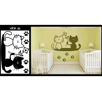 Samolepící dekorace Samolepka na zeď Kočky 16 (dekorace na zeď)