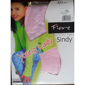 SINDY 09 40den- punčochové kalhoty Fiore ecri-béžové 128-134