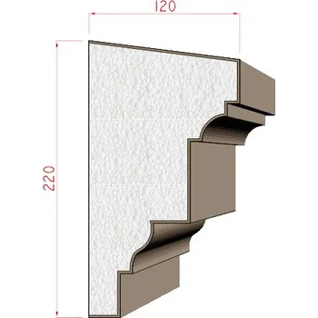 Stavební profil Dekora-Stuck Průběžná římsa 220x120mm 315000