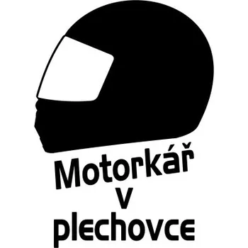 Polep vozidla Samolepka Motorkář v plechovce