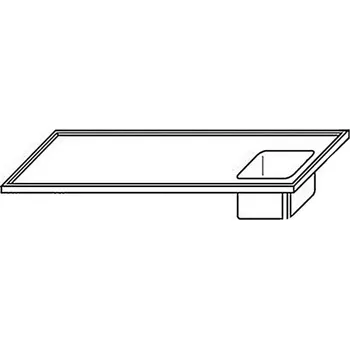 Nerezový dřez Výčepní deska 240x70x3,5cm 1x dřez 40x34x25cm vpravo