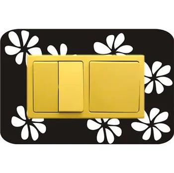 Samolepící dekorace Samolepka pod vypínač Kopretinky (dvojvypínač) (samolepka na zeď)