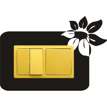 Samolepící dekorace Samolepka pod vypínač Kytka (dvojrámeček) (samolepka na zeď)