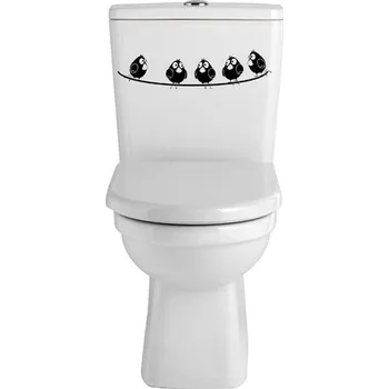 Samolepící dekorace Samolepka na WC Ptáčci na drátě (dekorace do bytu)