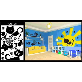 Samolepící dekorace Samolepka na zeď Kočky 28 (dekorace na zeď)