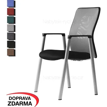 Jednací židle Židle s opěrkami Calypso Meeting šedá