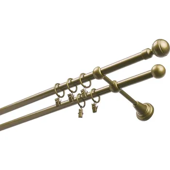 Garnýž kovová 160 cm dvouřadá - dvojitá 16 paola zlatá antik