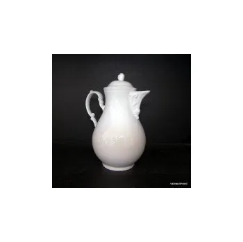 Konvice na čaj Český porcelán Konvice kávová s růží 0,9l. bílá