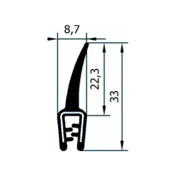 Stavební profil VA1100303 (U profil s horním těsněním)
