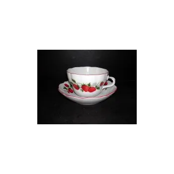Český porcelán Šálek s podšálkem D jahody 0,4l.