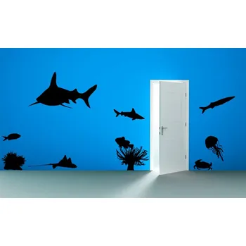 Samolepící dekorace Samolepka na zeď Mořský svět XXL set (dekorace na zeď)
