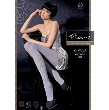 Dámské punčochy SILVANA 60den-punčochové kalhoty FIORE black-černé 2-S