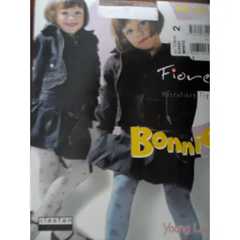 BONNIE 40den- punčochové kalhoty Fiore white-bílé 140-146