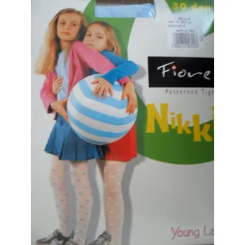 NIKKI 30den-punčochové kalhoty Fiore pink-růžové 128-134