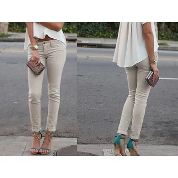 Dámské džíny Dámské béžové kalhoty - vel. XL