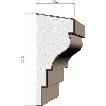 Stavební profil Dekora-Stuck Průběžná římsa 250x104mm